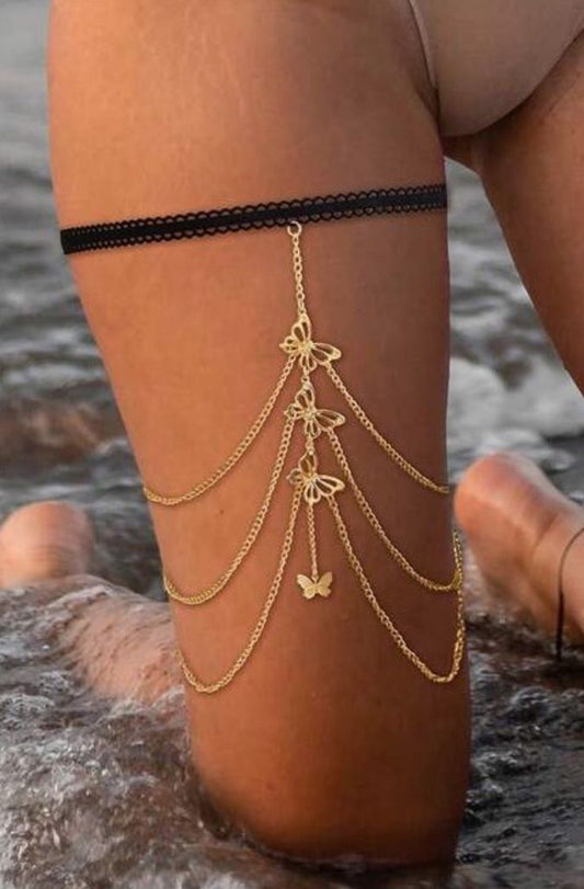 Golden Butterfly Thigh Chain