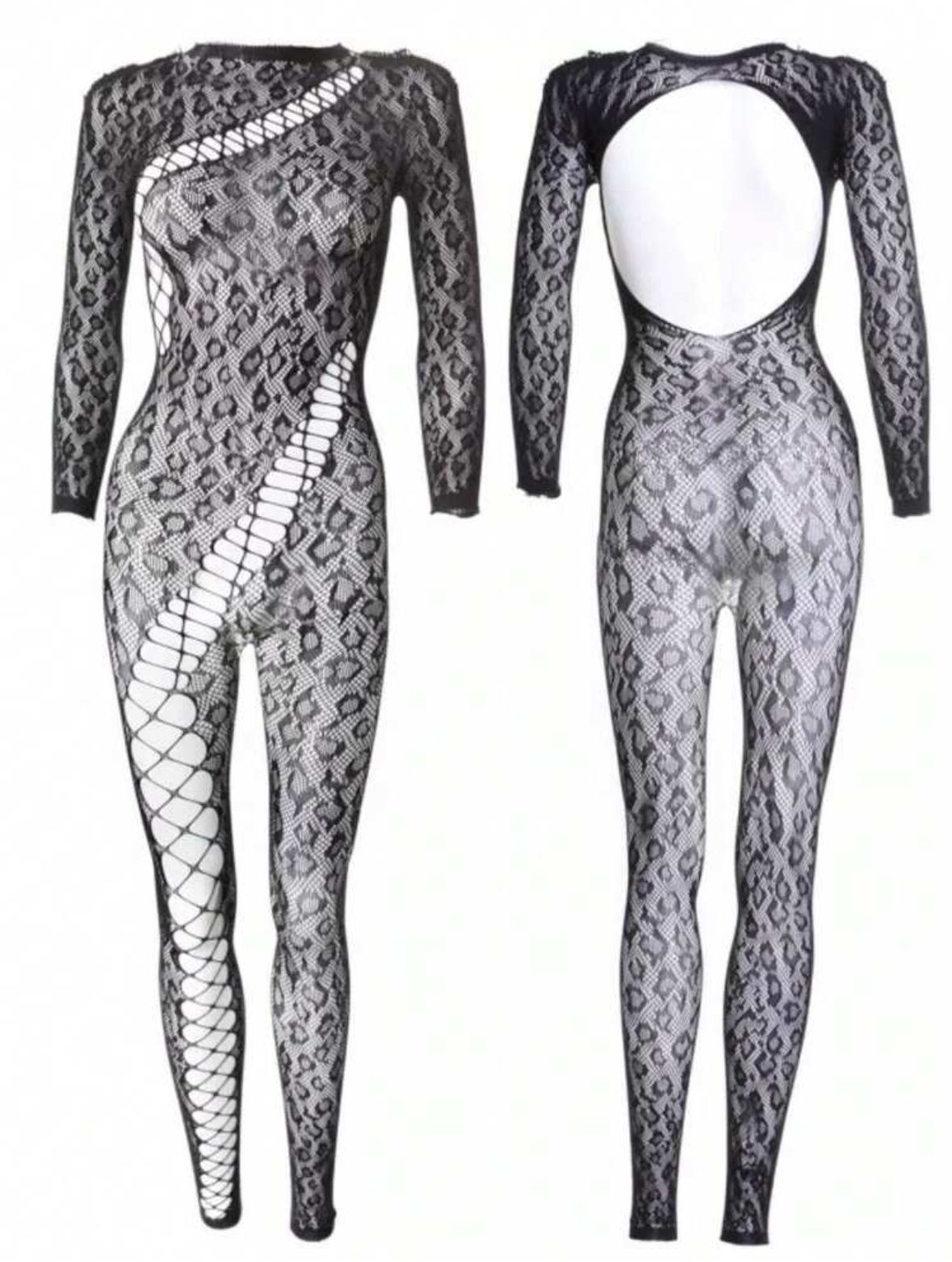 Black Leopard Pattern Bodysuit